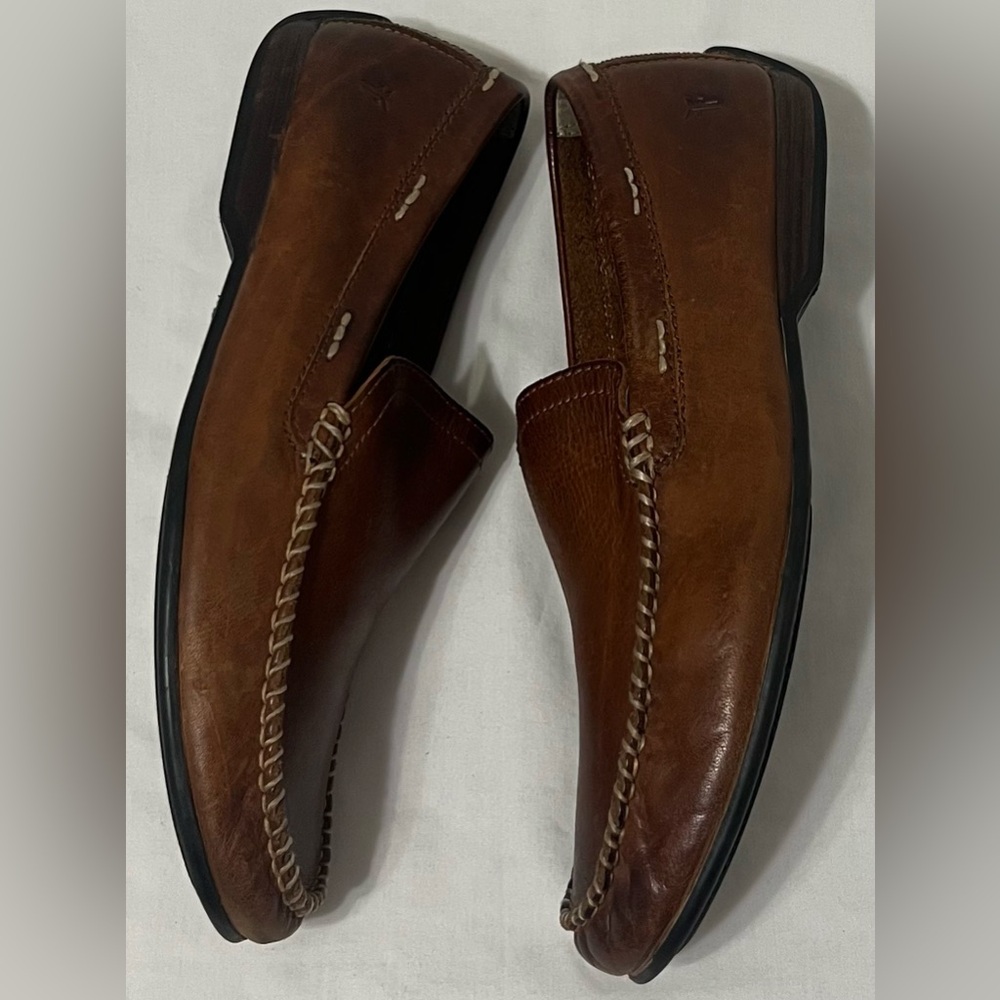 Frye Eddie Club Brown Leather Moc Toe Preppy Comfort Slip on Men’s Loafers - Picture 6 of 11